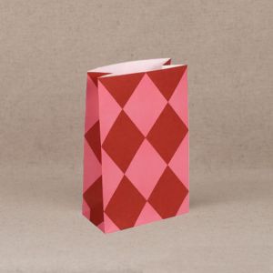 Verpakking roze / rood ruit klein