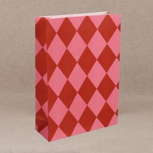 Verpakking roze / rood ruit groot