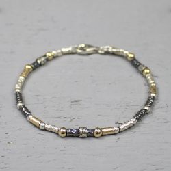 Bracelet silver oxy and gold filled tubes