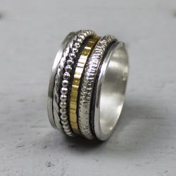 Ring zilver + Goldfilled Creatief