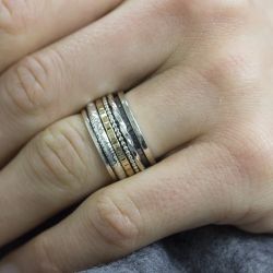 Ring zilver + Goldfilled Creatief