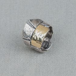 Ring silver oxy + 9 carat crown