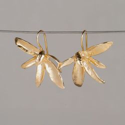 Oorhanger zilver verguld Orchidee