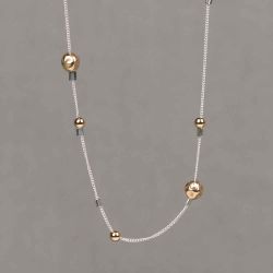 Collier zilver + Goldfilled Dotty
