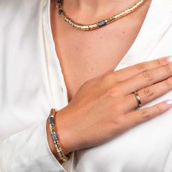 Armband Tubes Goldfilled + zilver oxy Slang