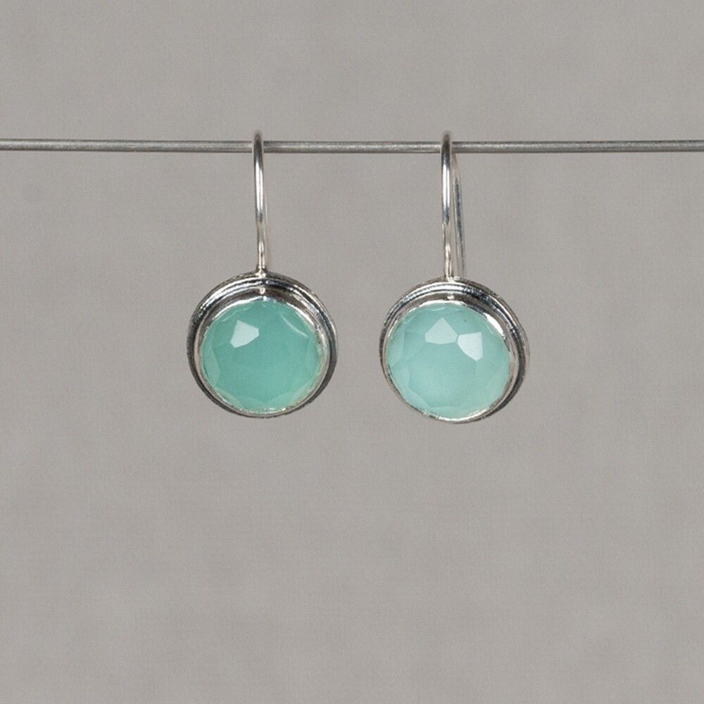 Oorhangers zilver met groene kwarts