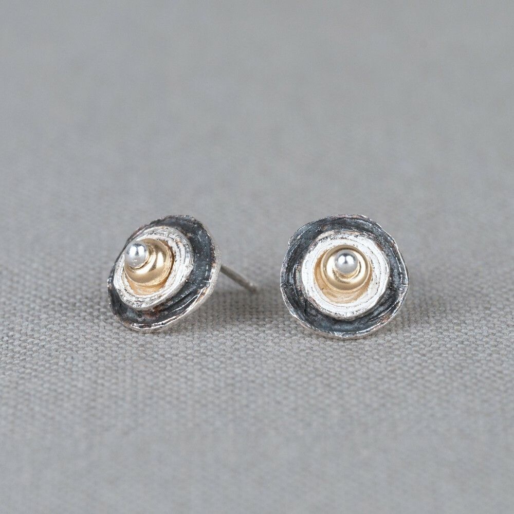 Ohrring Silber oxy + weiß