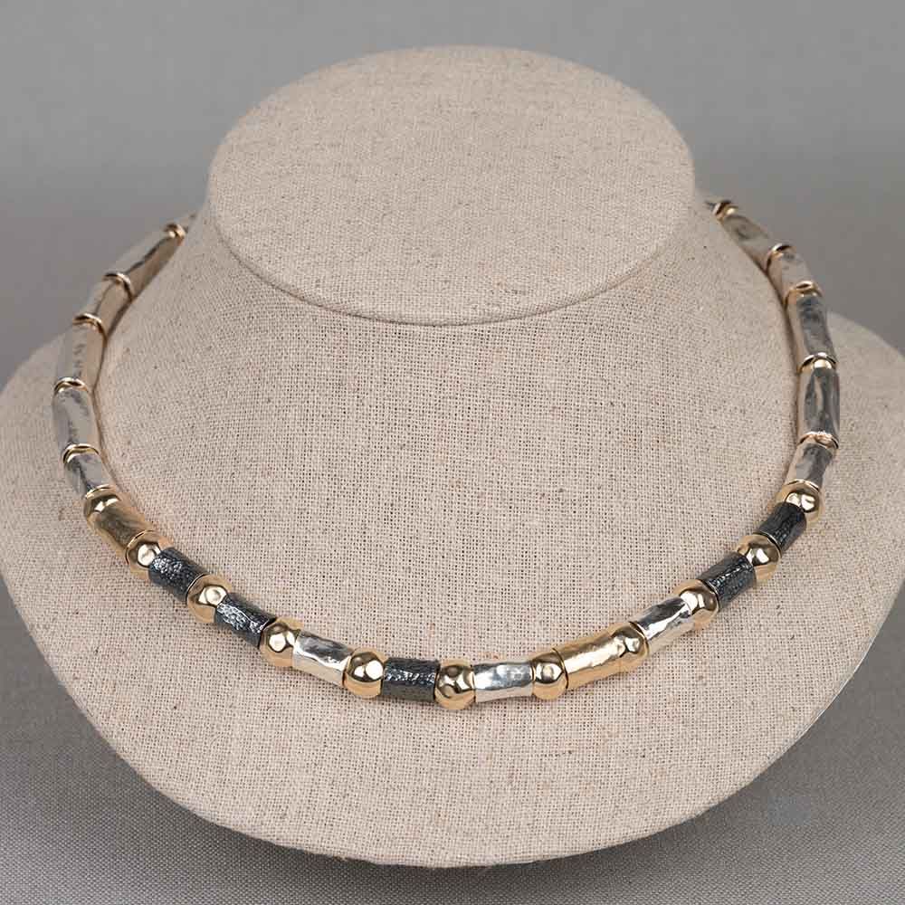 Collier drie kleuren slang 