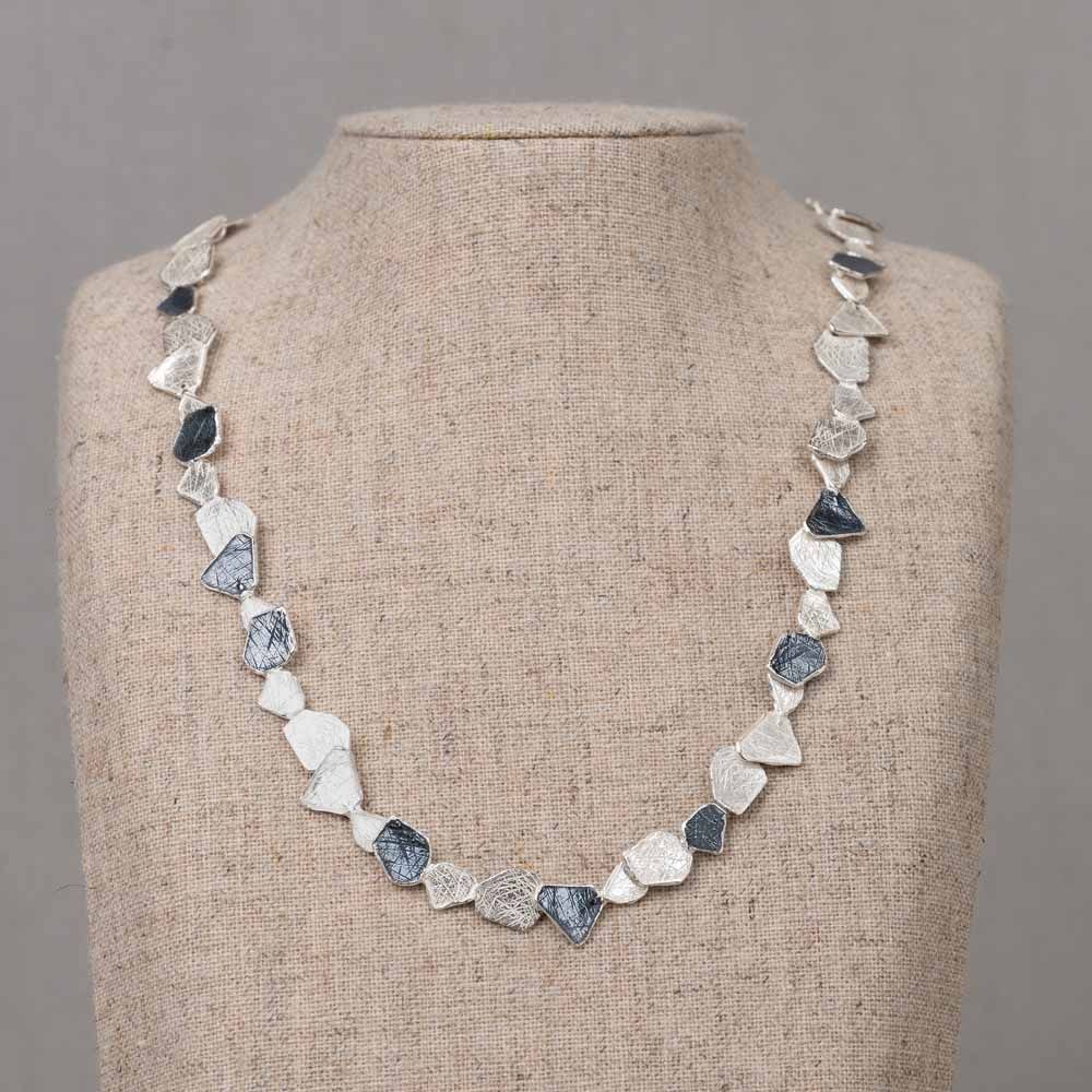 Collier zilver oxy / wit