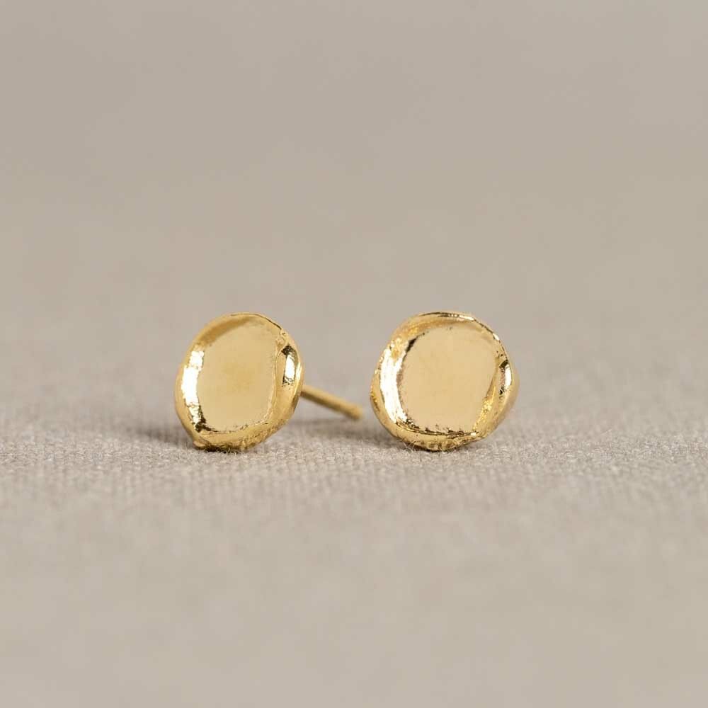 Oorsteker zilver verguld rond