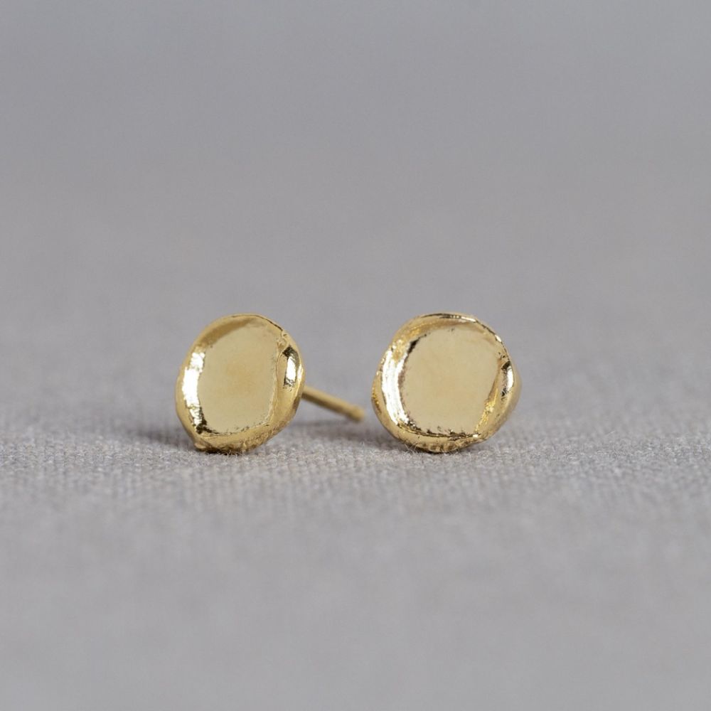 Oorsteker zilver verguld rond