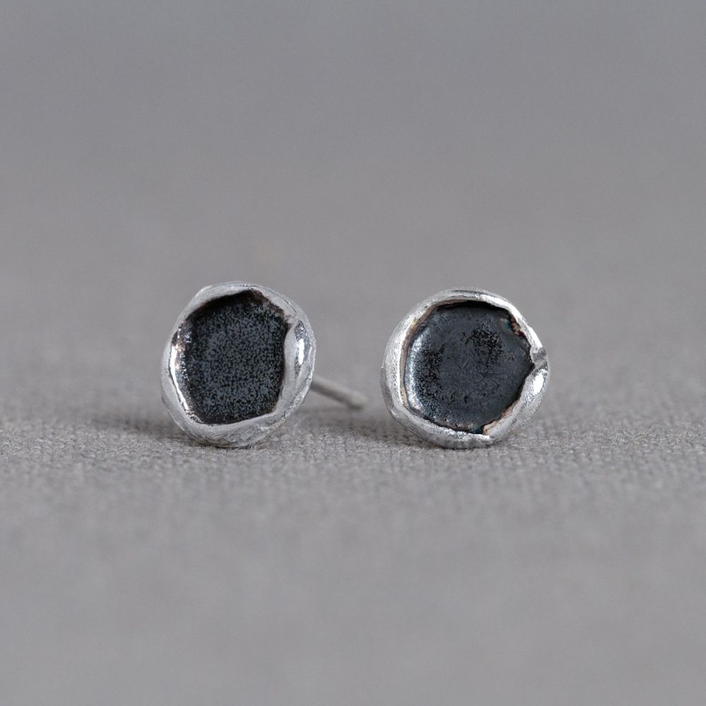 Oorknop rond zilver oxy