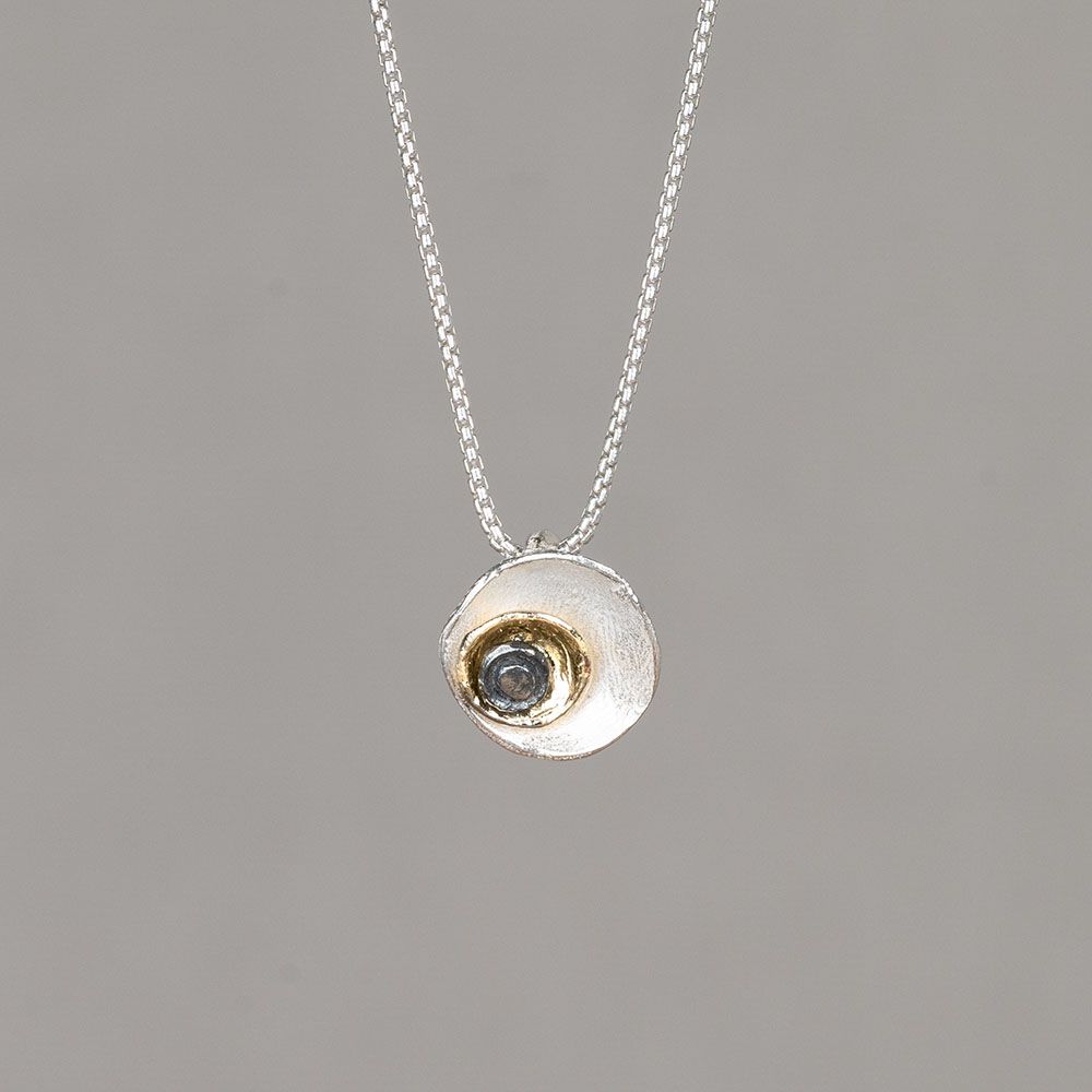 Collier zilver oxy met verguld opgestapeld