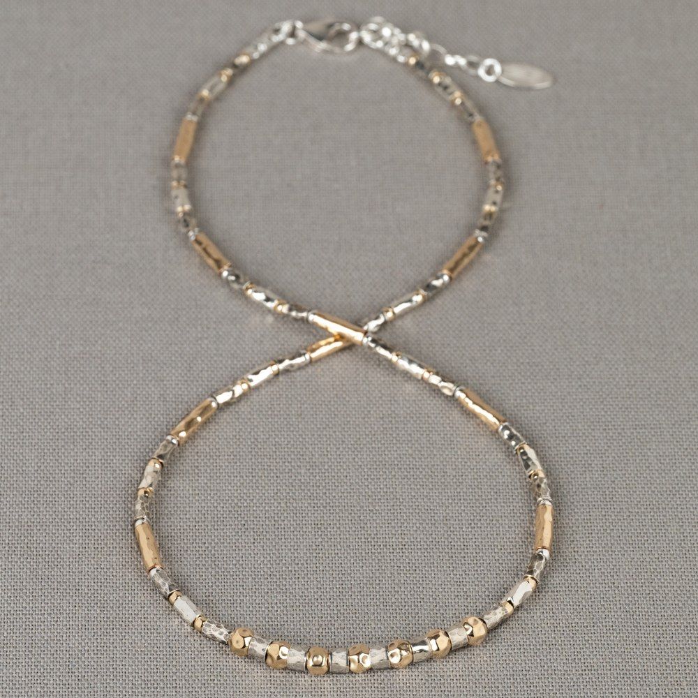 Collier buisjes zilver oxy + Goldfilled 