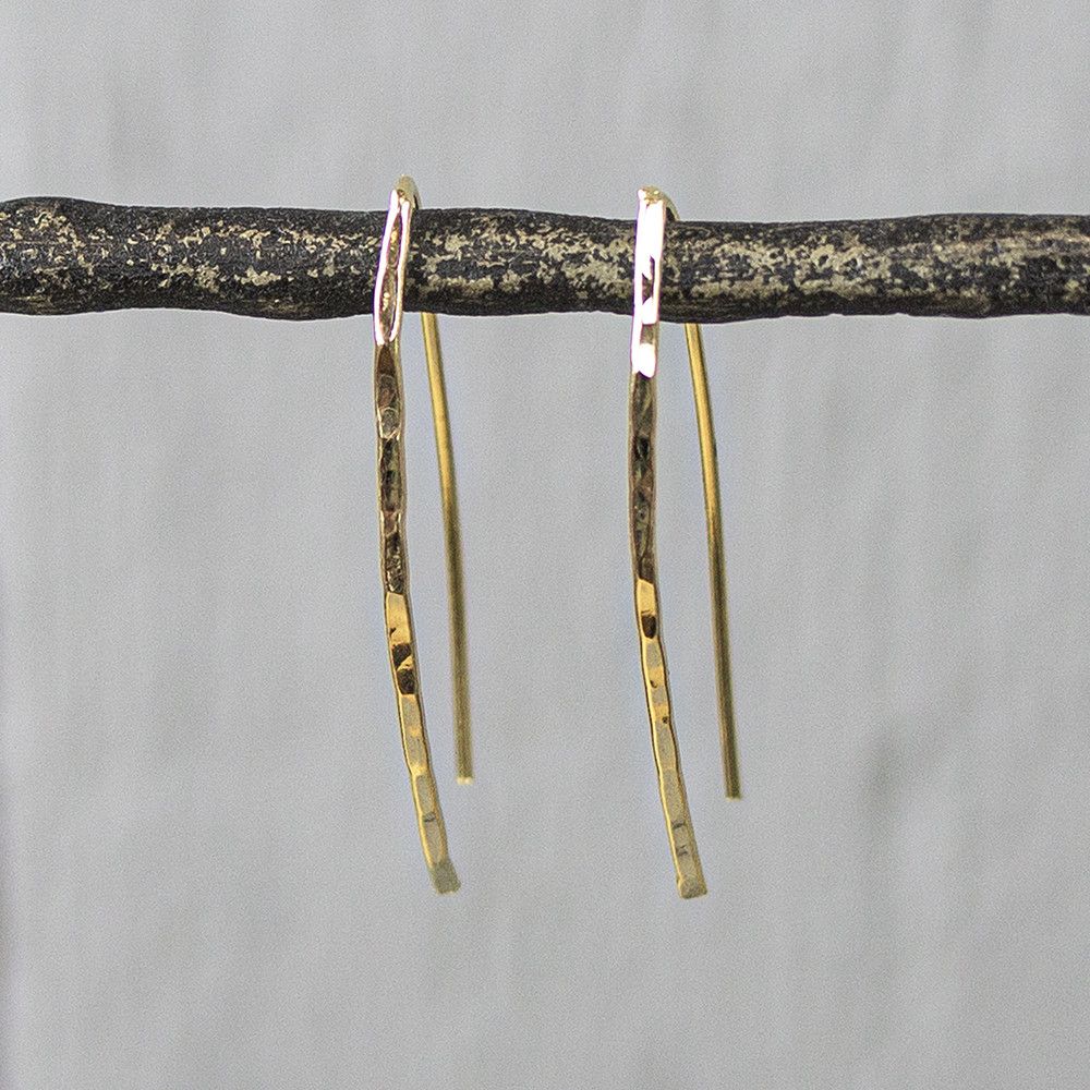 Oorhanger lang Goldfilled hamerslag