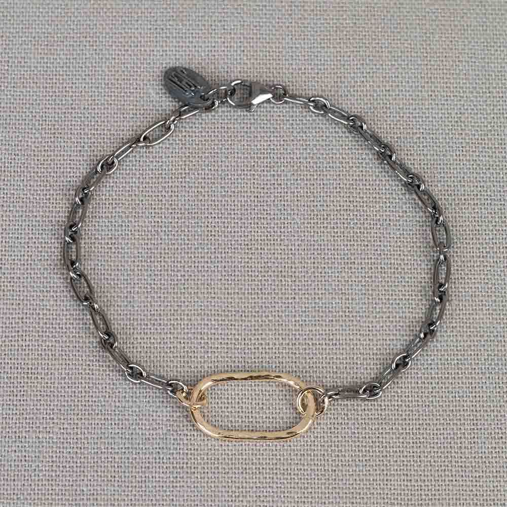 Armband zilver oxy + Goldfilled