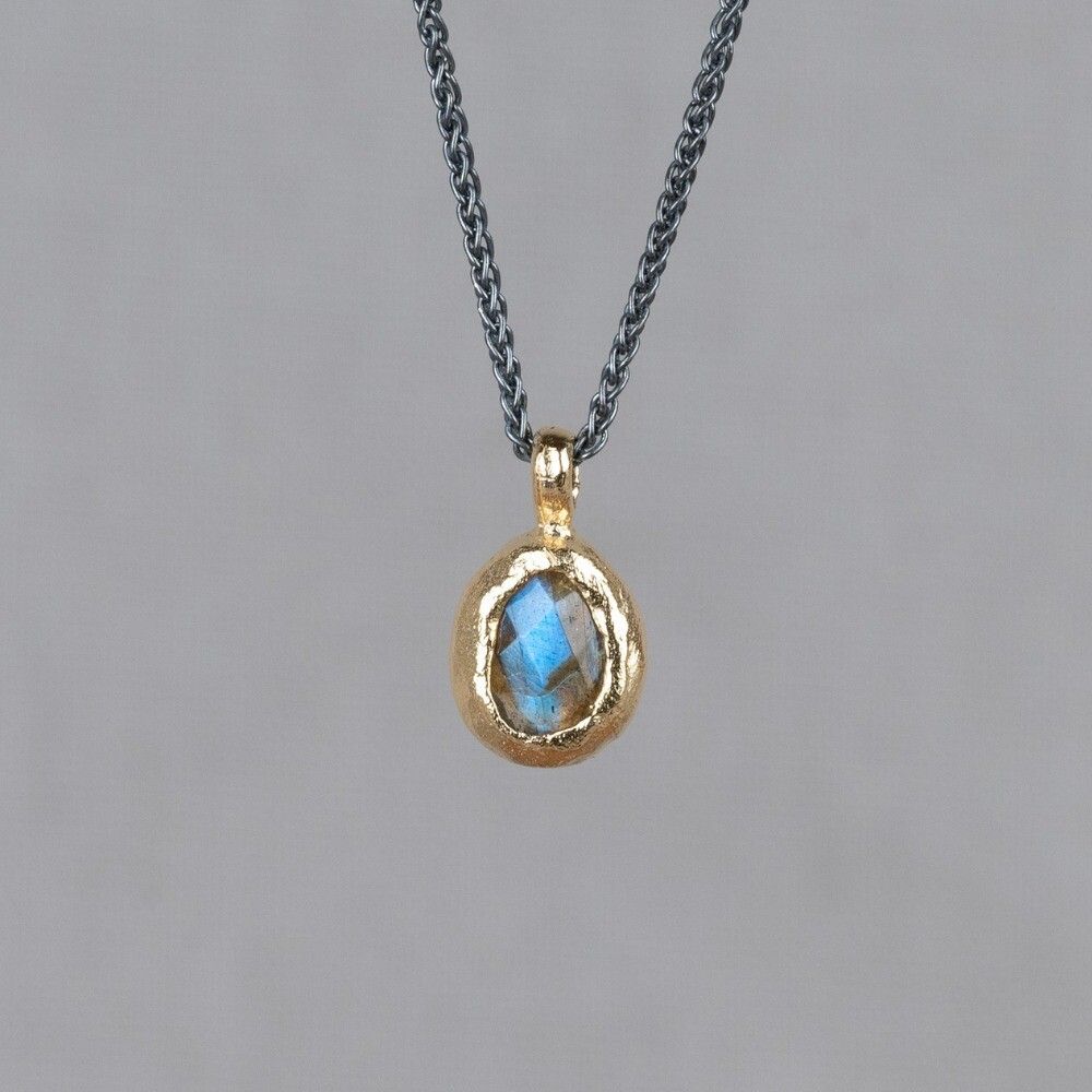 Collier zilver + labradoriet