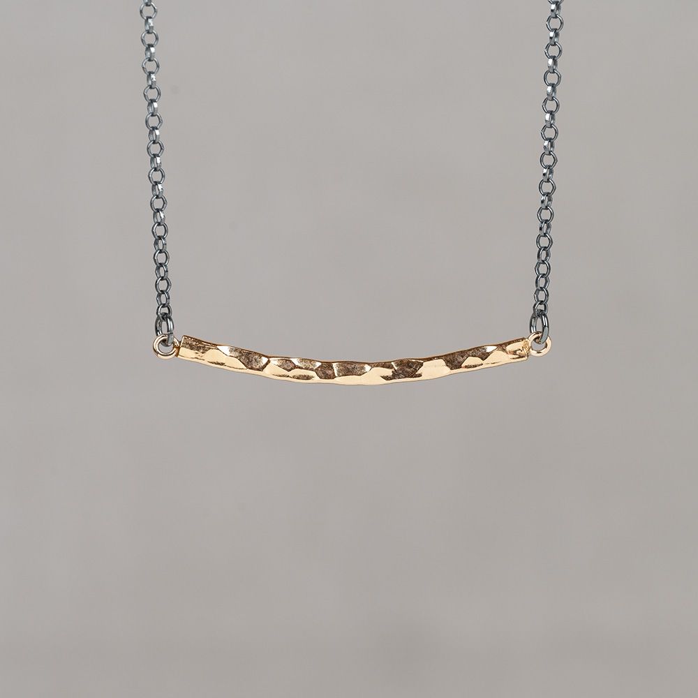 Collier zilver oxy met GF balkje