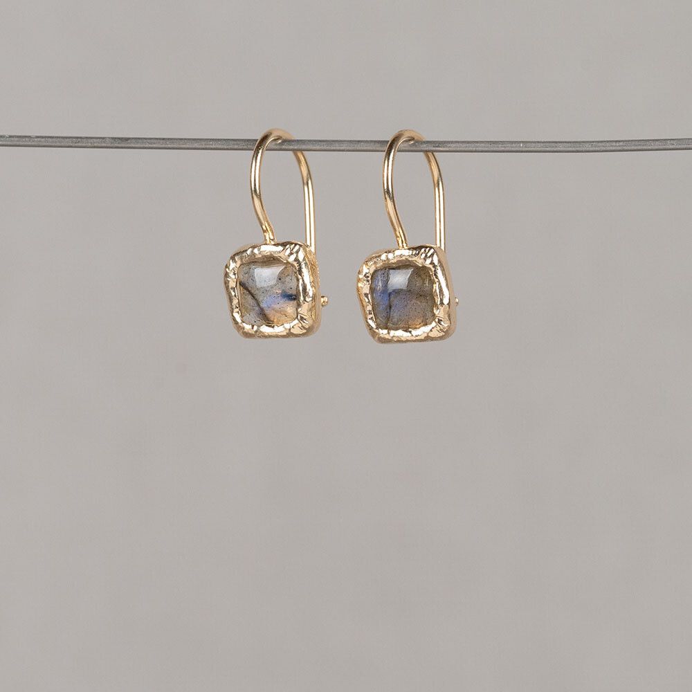 Oorhangers zilver verguld met Labradoriet