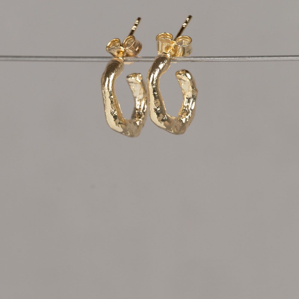 Oorstekers zilver verguld lus klein