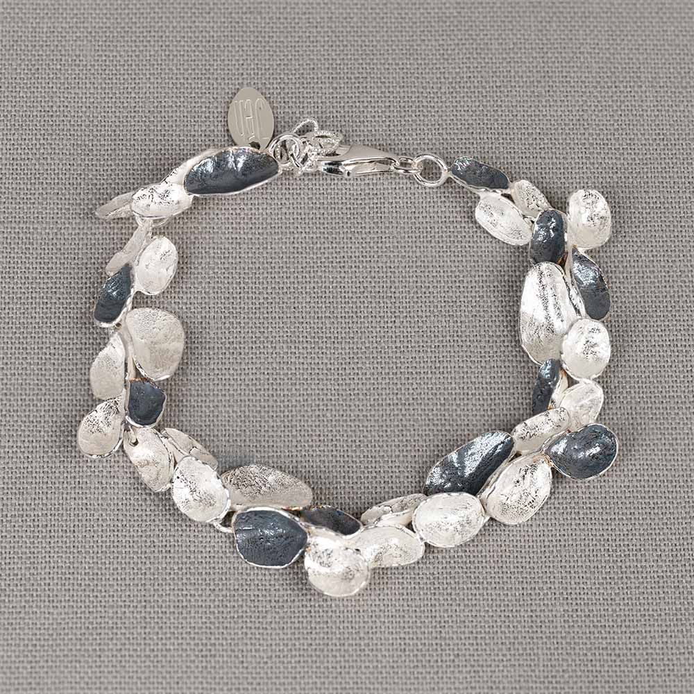 Armband wit zilver met oxy kommetjes