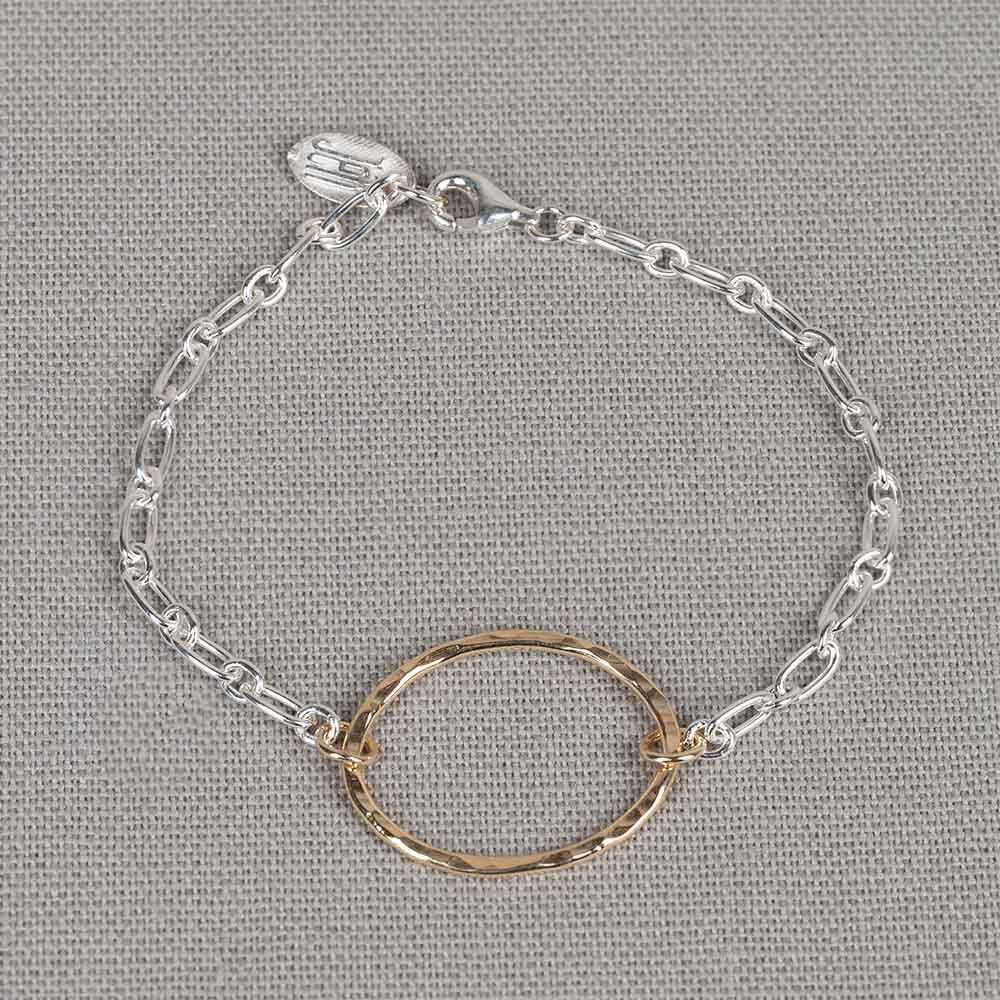 Armband zilver met Goldfilled ovaal