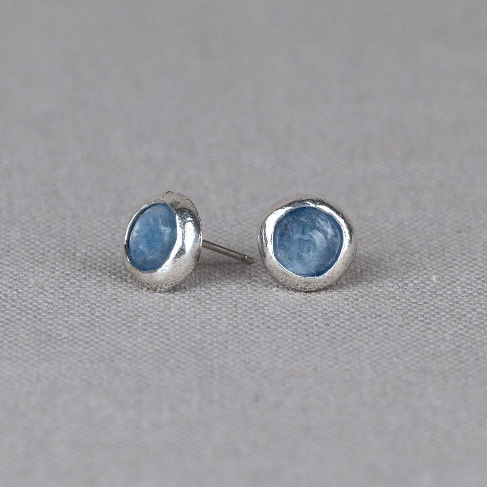 Oorsteker zilver oxy shiny + Kyaniet