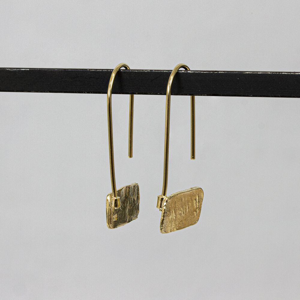 Oorhaak zilver verguld voet