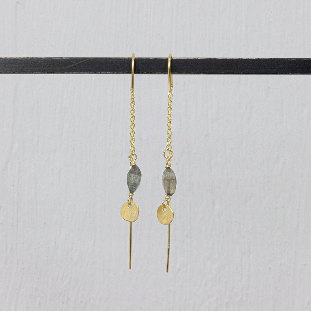 Doortrek oorhanger Labradoriet