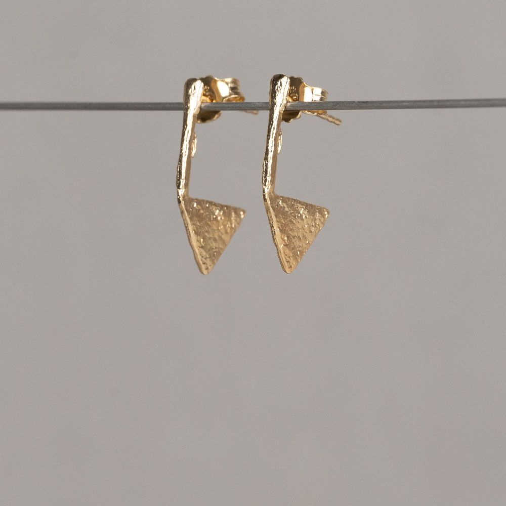 Oorsteker driehoek verguld