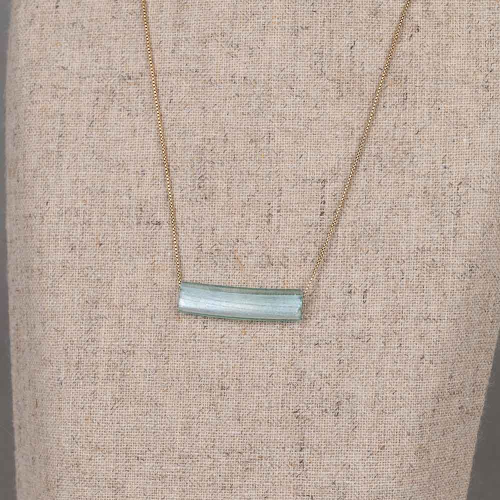 Collier zilver verguld Roman Glass