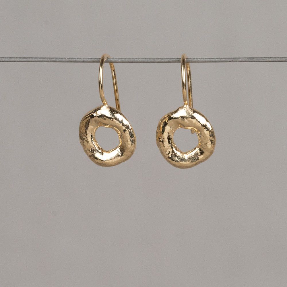 Oorhanger donut zilver verguld