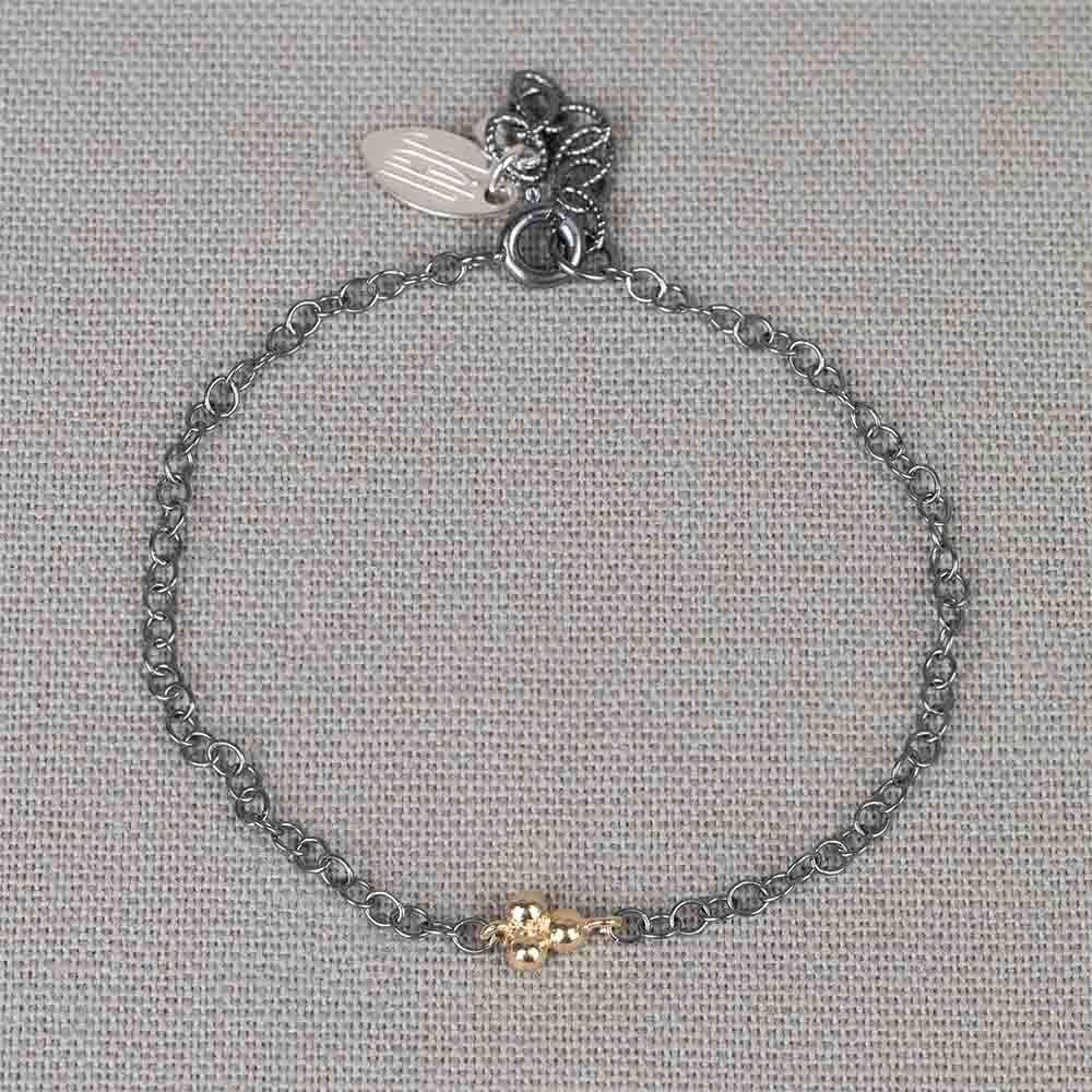 Armband zilver oxy + trosje 9 karaat