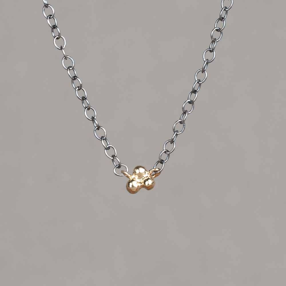 Collier zilver oxy + trosje 9 karaat