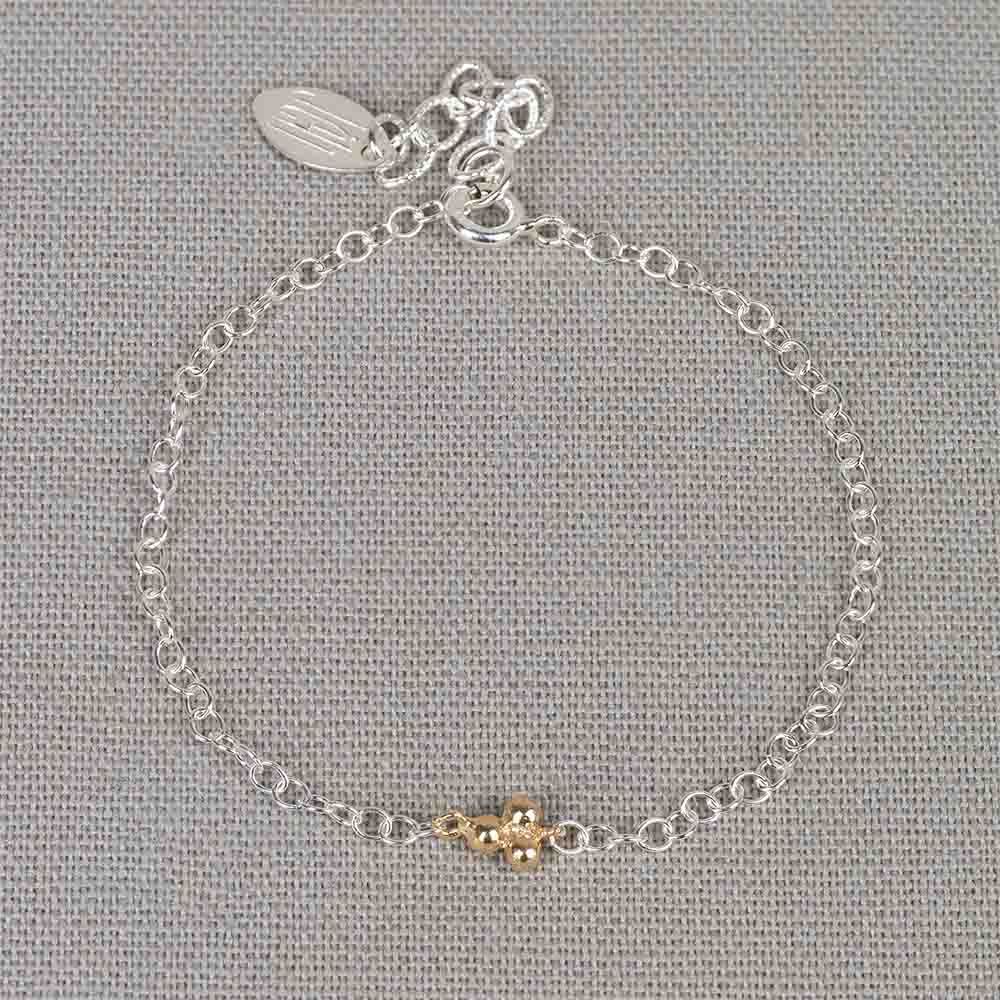 Armband zilver + trosje 9 karaat