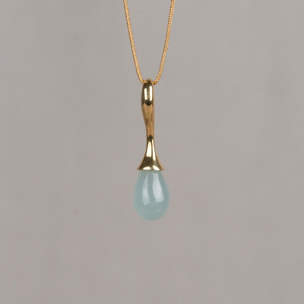 Hanger druppel + Aquamarijn