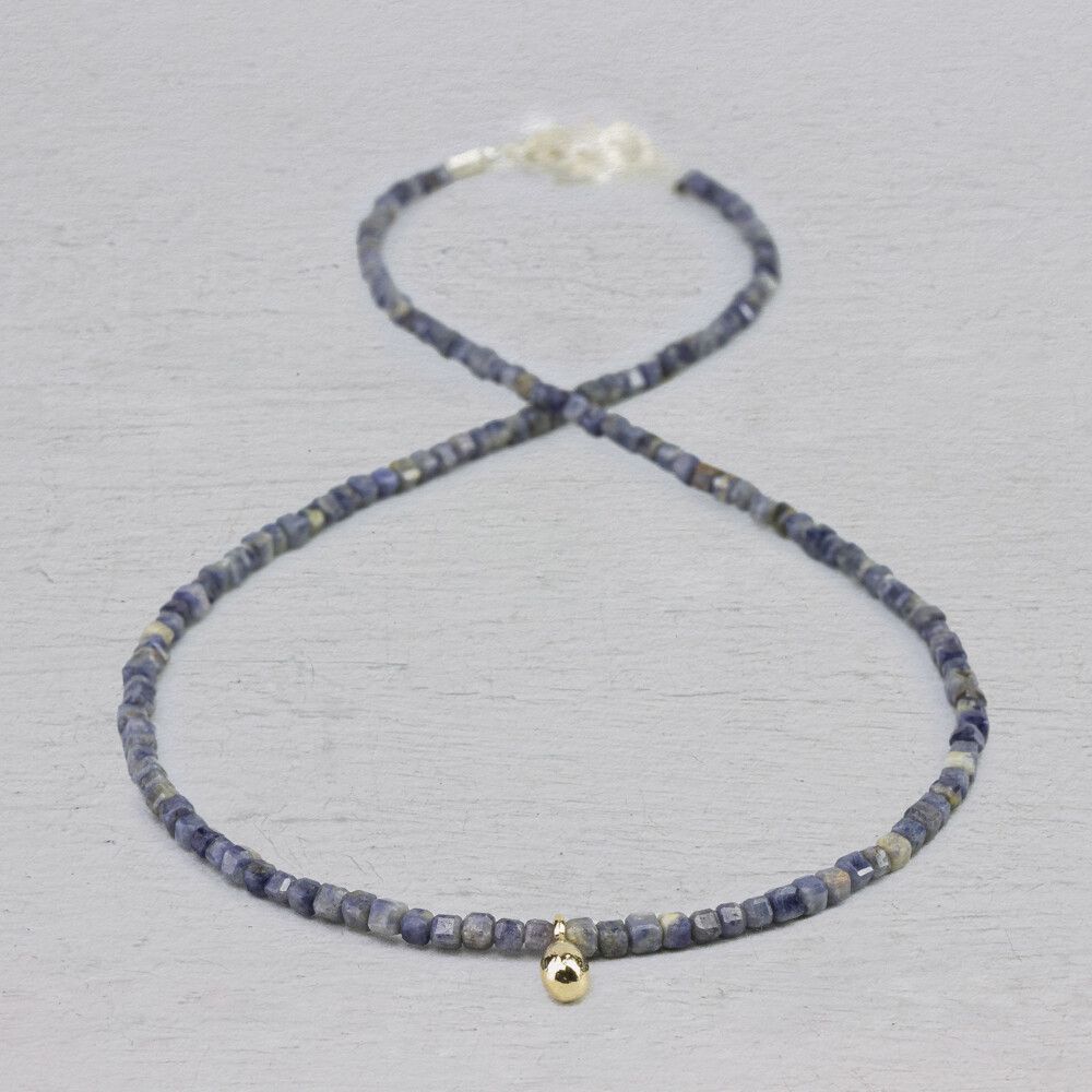 Collier Saffier met hanger 9 krt