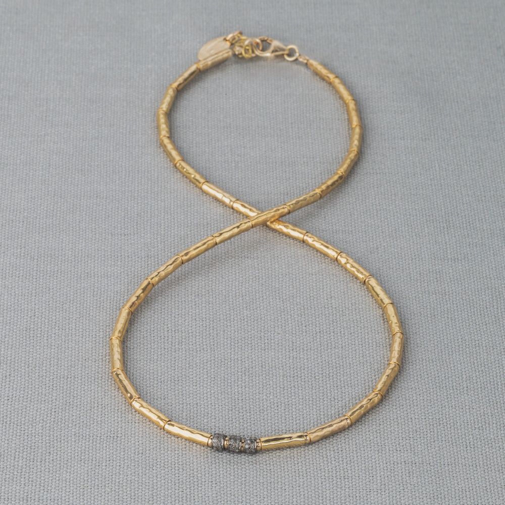 Collier Goldfilled + Ruwe Diamant