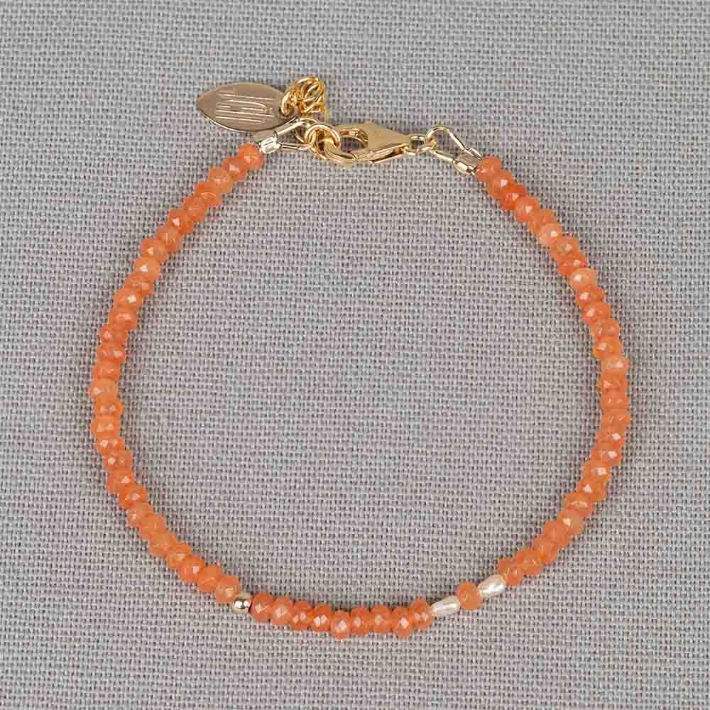 Armband Agaat + Parel en Goldfilled bolletje