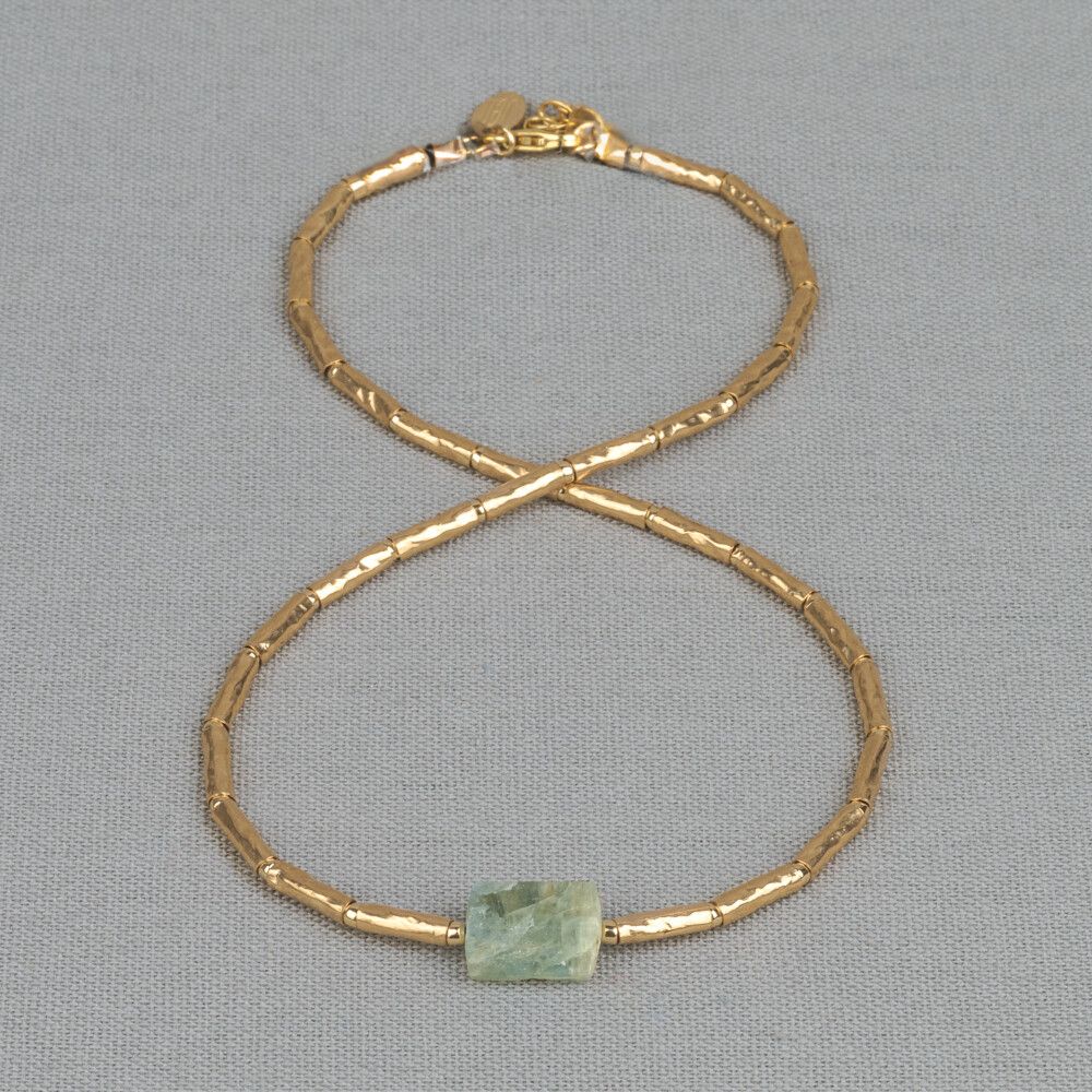 Collier LIMITED Goldfilled buisjes + Beryl