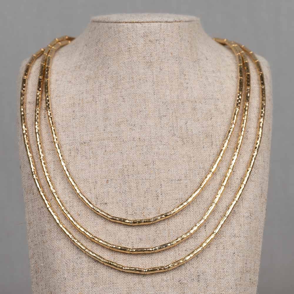 Collier drie rijen Goldfilled