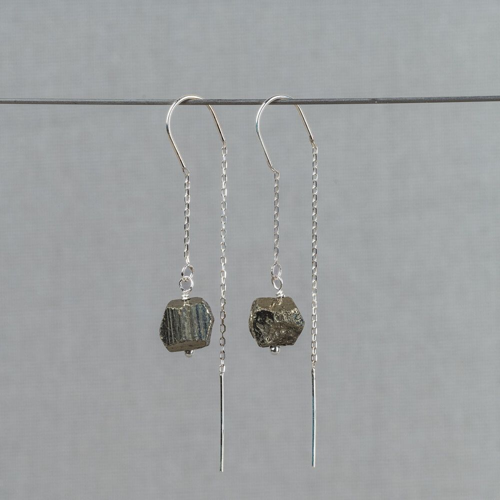 Doortrek oorbel + Pyriet