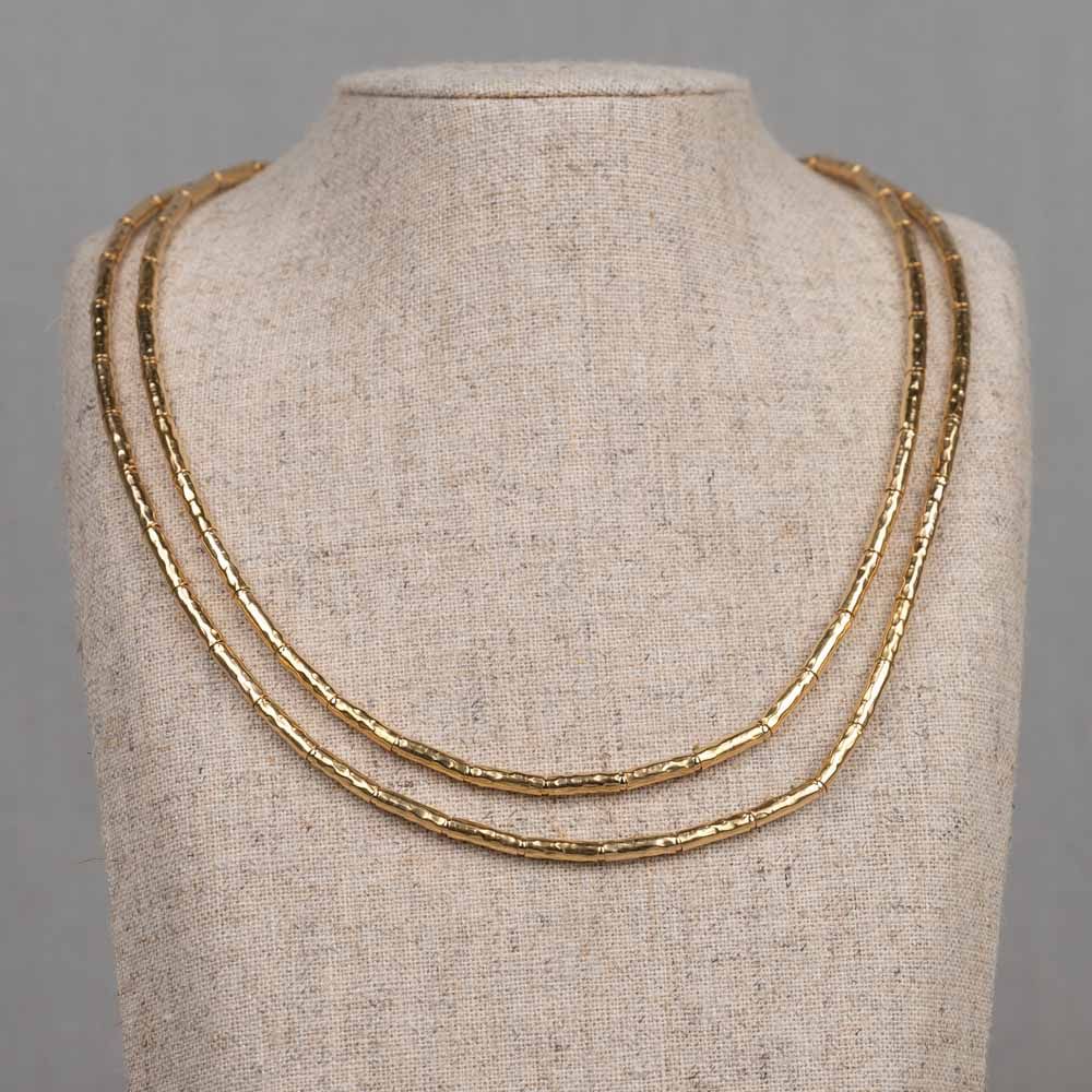 Collier duo tubes Goldfilled