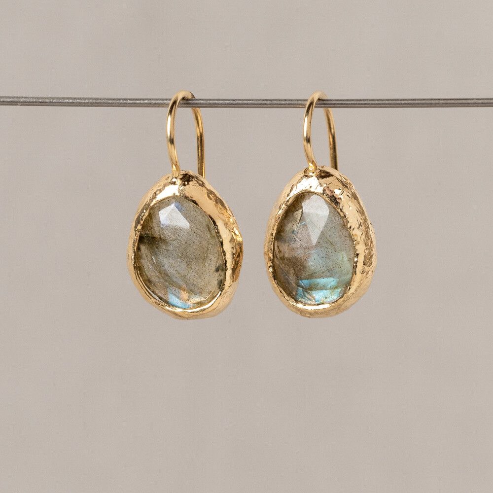 Oorhanger grote druppel Labradoriet