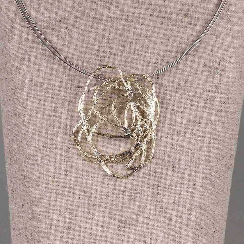 Hanger bloem zilver verguld