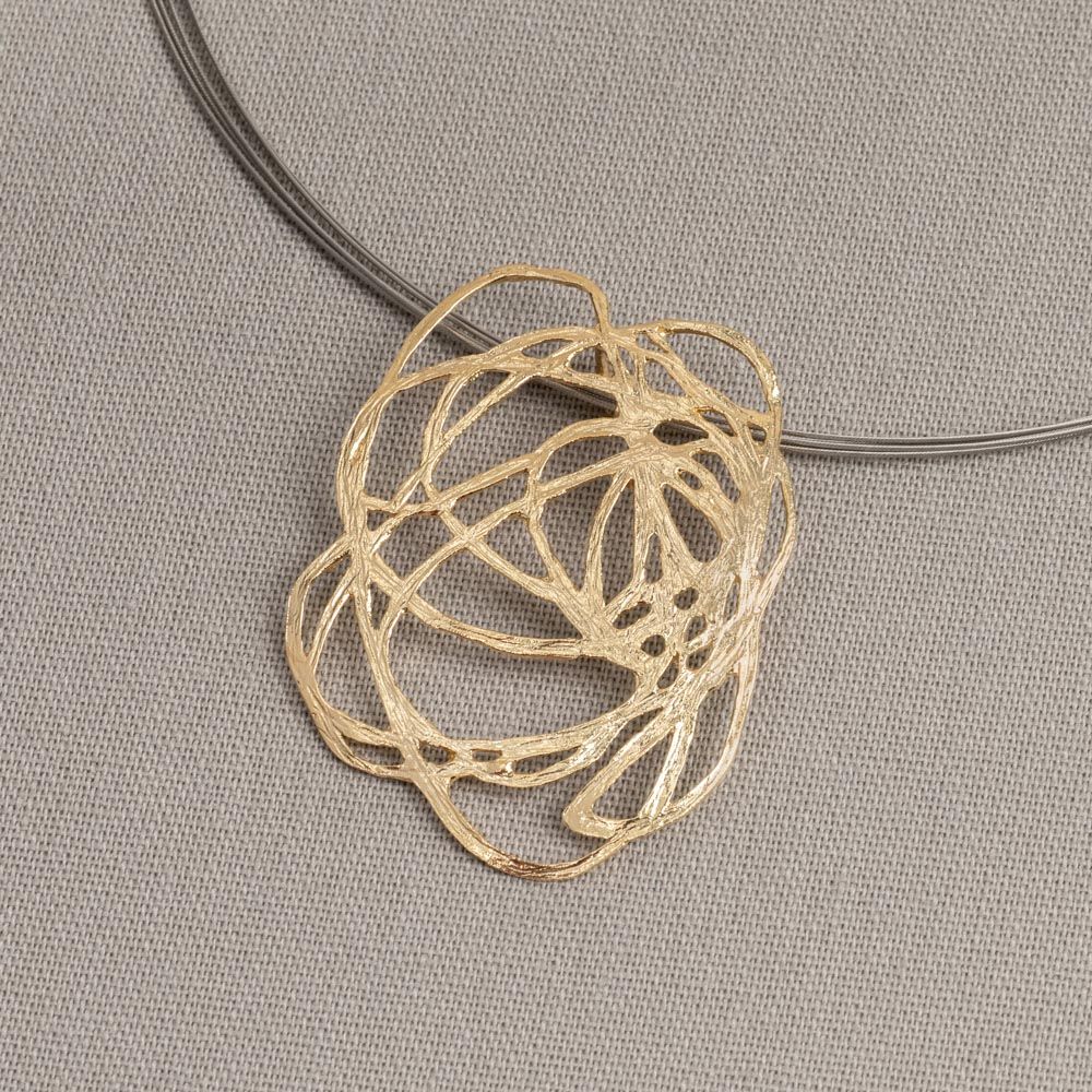 Hanger bloem zilver verguld