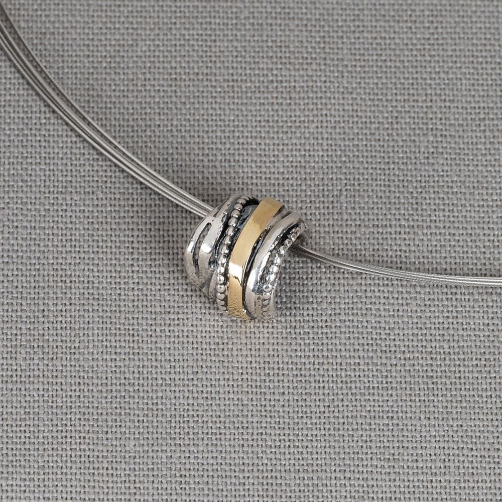 Hanger zilver + 9 karaat + bogen klein