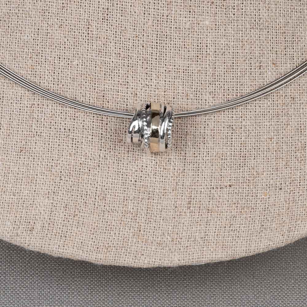 Hanger zilver + 9 karaat + bogen klein