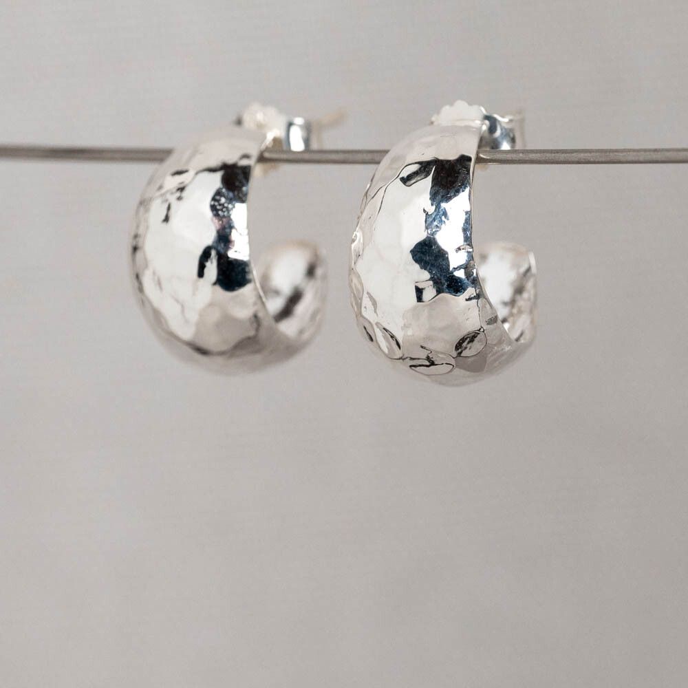 Hoops zilver + hamerslag