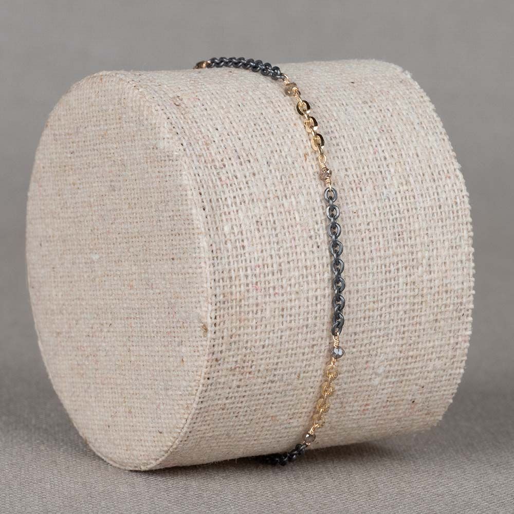 Armband Chain G14K + Bruine Diamant